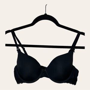 0335. Felina Black Lace Padded‎ Underwire Bra 34C Adjustable Straps